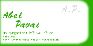 abel pavai business card